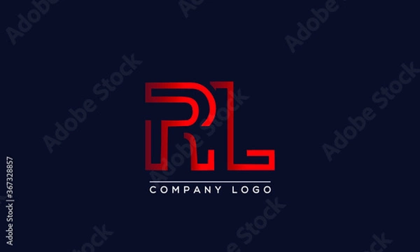 Fototapeta Creative letters RL or LR Logo Design Vector Template. Initial Letters RL Logo Design	