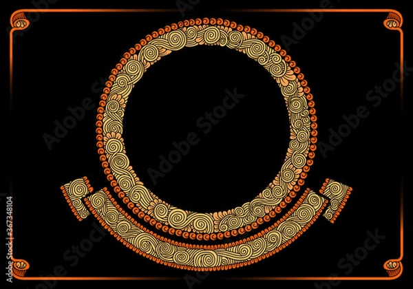 Obraz vintage frame with ribbon