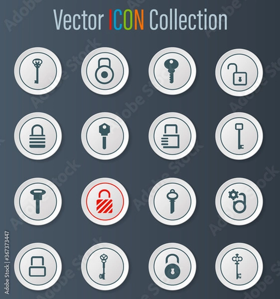 Obraz Lock and Key icons set