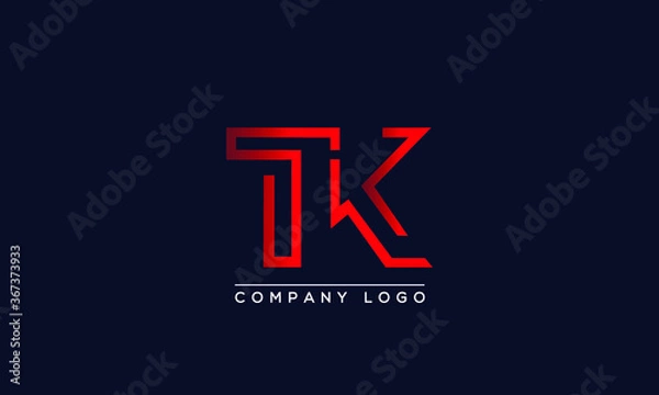Obraz Creative letters TK, KT Logo Design Vector Template. Initial Letters TK Logo Design	