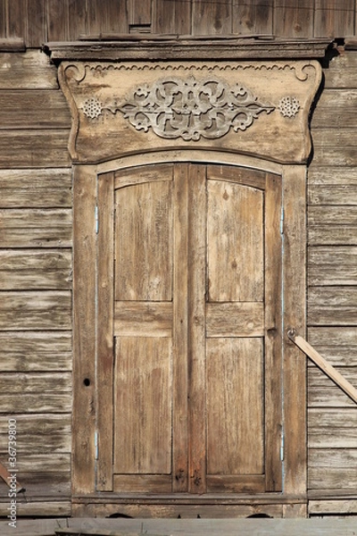 Obraz Окно старого деревянного дома с за