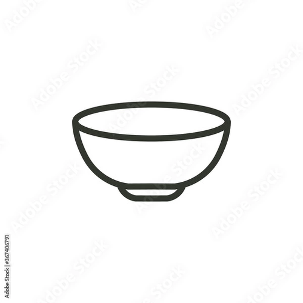 Fototapeta Round bowl icon for kitchen utensil can be use for asian food style. Soup element in trendy style. Pot for serving dish in chinese restaurant sign. Vector illustration Design on white background EPS10