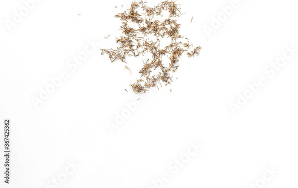 Fototapeta group  of dried tobacco isolated on white background with copy space from top view.