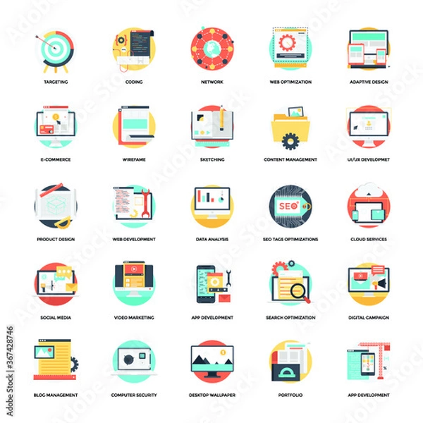 Fototapeta Seo and Development Vector Icon