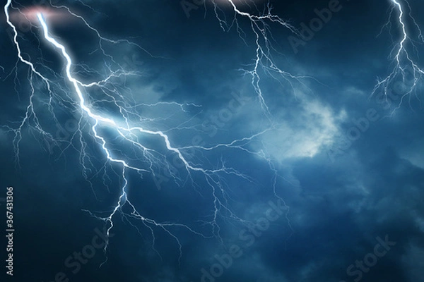 Obraz Lightning, thunder cloud dark cloudy sky