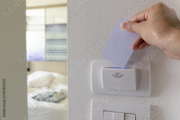 Obraz Hand insert key card.