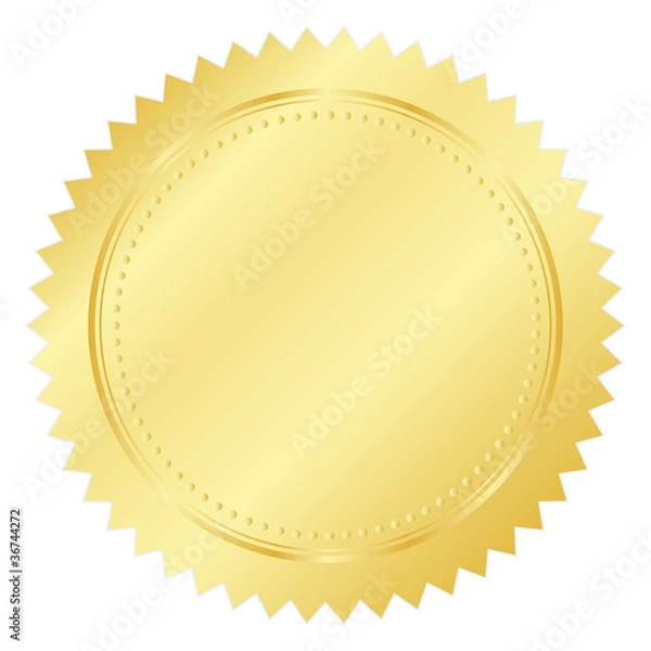 Obraz Vector illustration of gold seal
