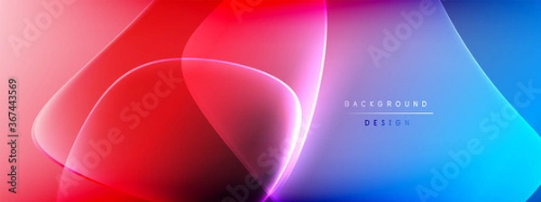 Fototapeta Vector abstract background - liquid bubble shapes on fluid gradient with shadows and light effects. Shiny design template for text