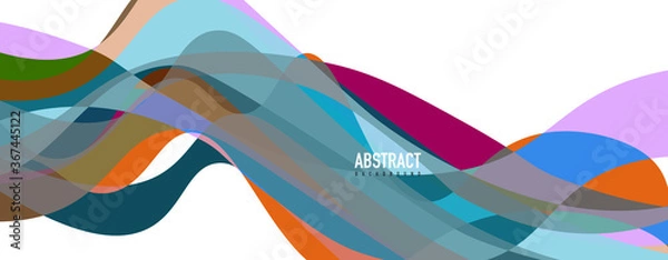 Fototapeta Fluid wave colorful abstract background. Dynamic colorful vibrant vector design