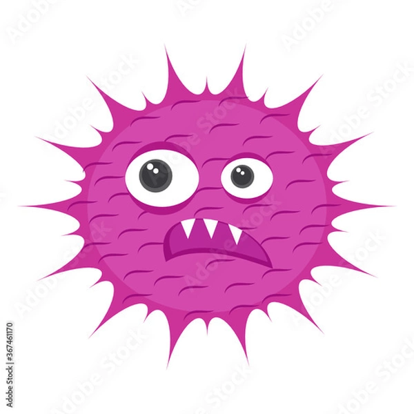 Fototapeta 
Flat icon of coccus microorganism, scary bacterial phrase 
