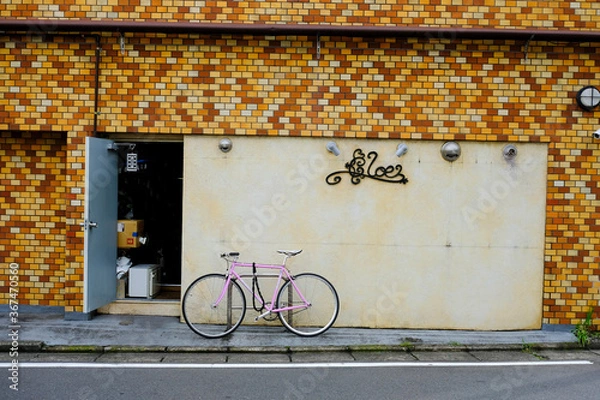 Obraz 自転車と壁
