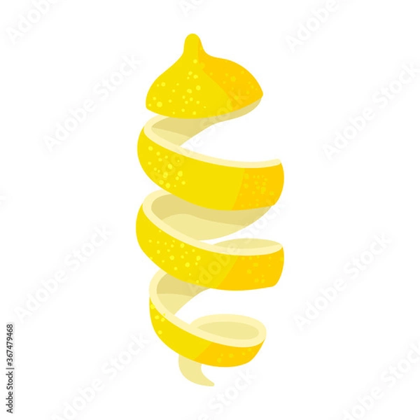 Fototapeta Lemon peel vector icon.Cartoon vector icon isolated on white background lemon peel.