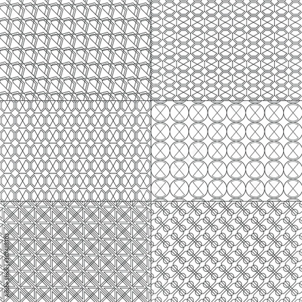 Fototapeta Vector set of minimal pattern. Geometric Line and shape design. Vector Illustrate.