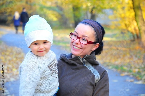 Obraz happy mother and son
