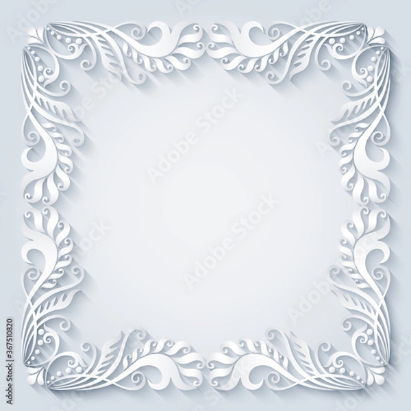 Fototapeta Abstract vector ornamental nature vintage frame.