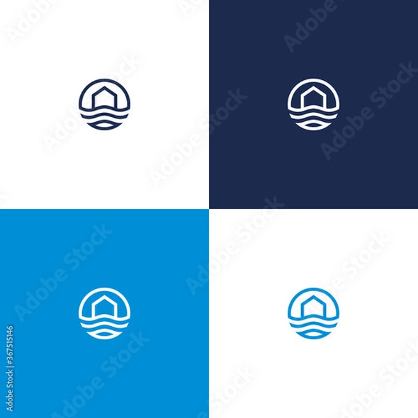 Obraz Home water circle logo vector