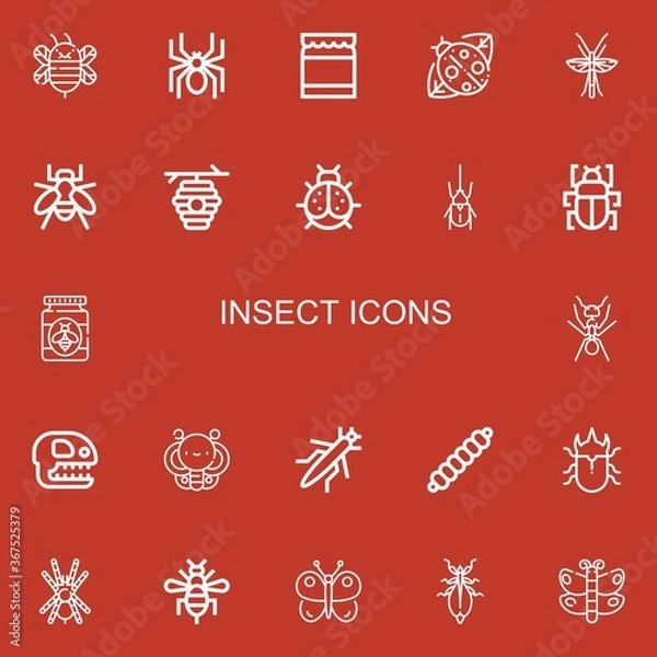 Fototapeta Editable 22 insect icons for web and mobile