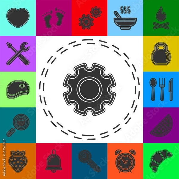 Fototapeta Gears settings icon - Cogwheel gear mechanism vector settings vector icon