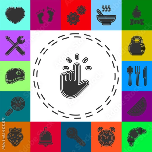 Fototapeta pointer finger icon - vector hand cursor