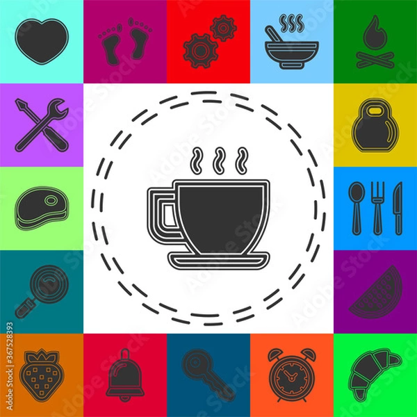Fototapeta coffee cup or mug icon, coffee - hot drink espresso