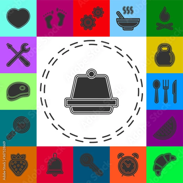 Fototapeta vector Pudding jelly dessert, sweet chocolate illustration - cake