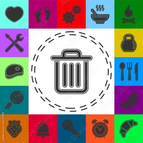 Obraz waste icon - trash bin, recycle garbage can