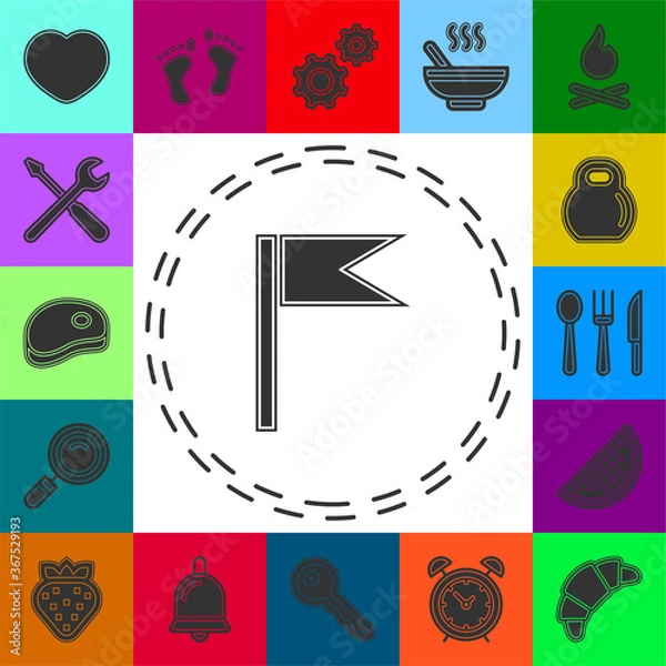 Fototapeta vector flag pointer illustration - location sign, marker pin map symbol