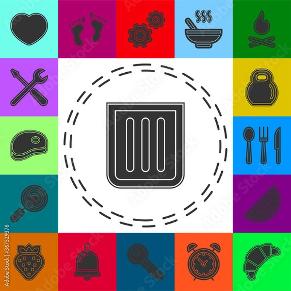 Fototapeta waste icon - trash bin, recycle garbage can