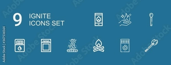 Obraz Editable 9 ignite icons for web and mobile