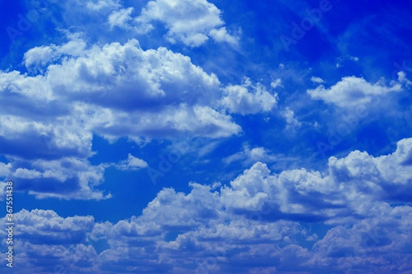 Obraz Many white clouds, sunny day.