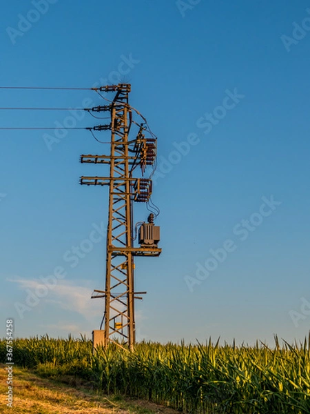Fototapeta Strommasten einer Überlandleitung
