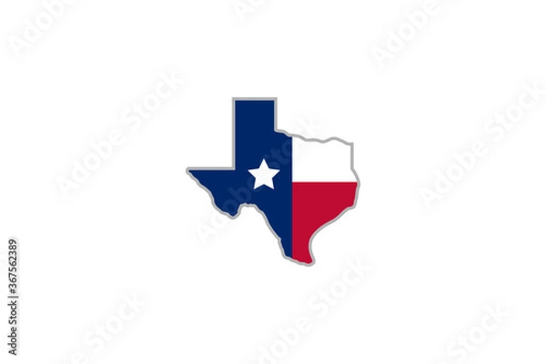 Fototapeta Texas star logo design . abstract texas map with flag ideas . vector illustration