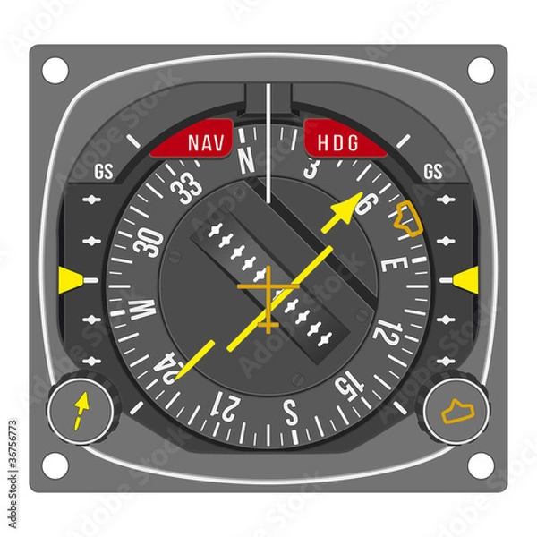 Obraz Aircraft navigation instrument - HSI