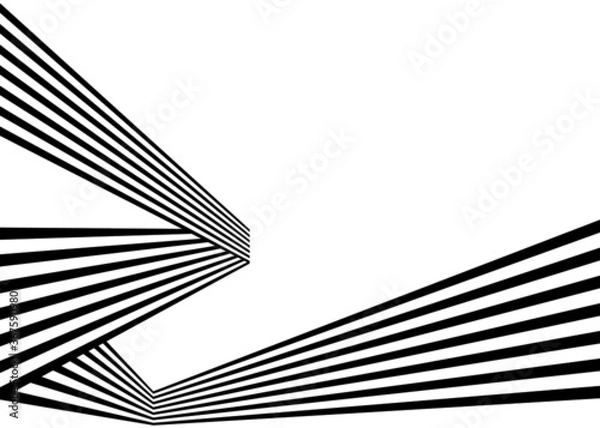 Fototapeta Modern black and white vector pattern of broken parallel black lines on a white background. Trendy universal vector background
