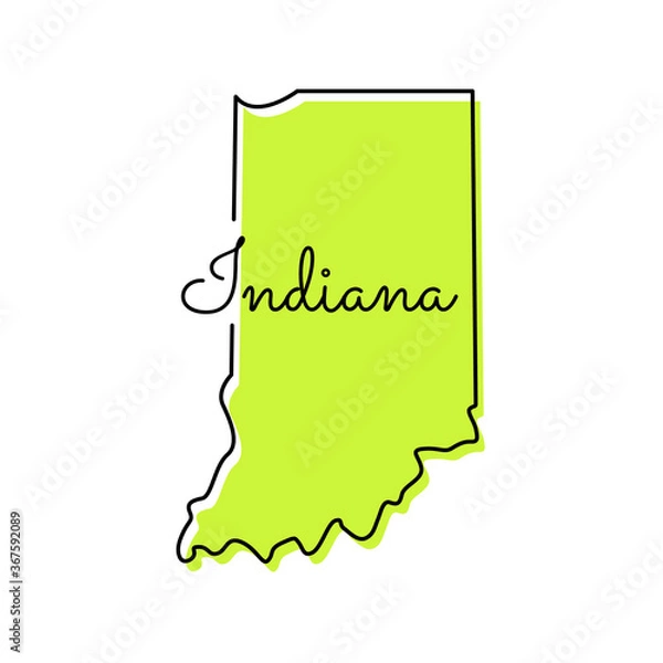 Fototapeta Map of Indiana Vector Design Template