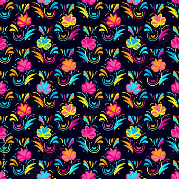 Obraz Seamless pattern flower ornament Print for boys and girls. motive for print on fabric or papper