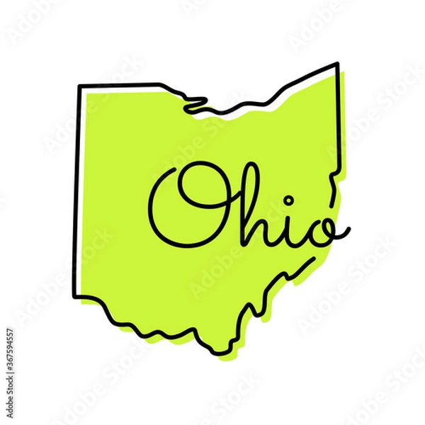 Fototapeta Map of Ohio Vector Design Template