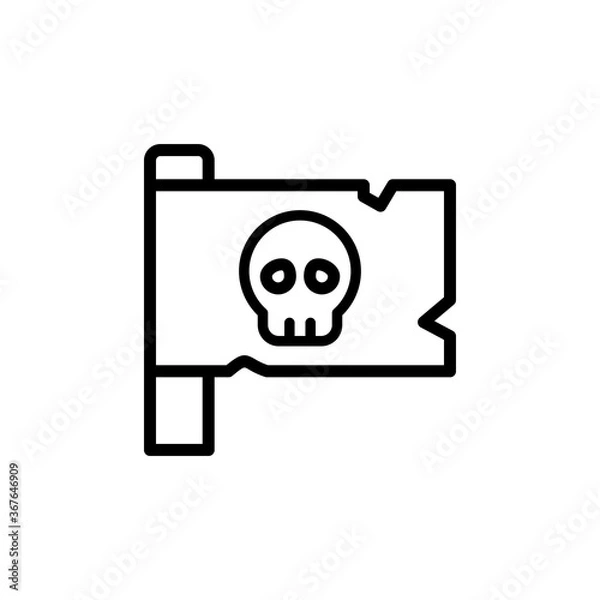 Fototapeta Flag, skull icon. Simple line, outline vector elements of pirate icons for ui and ux, website or mobile application