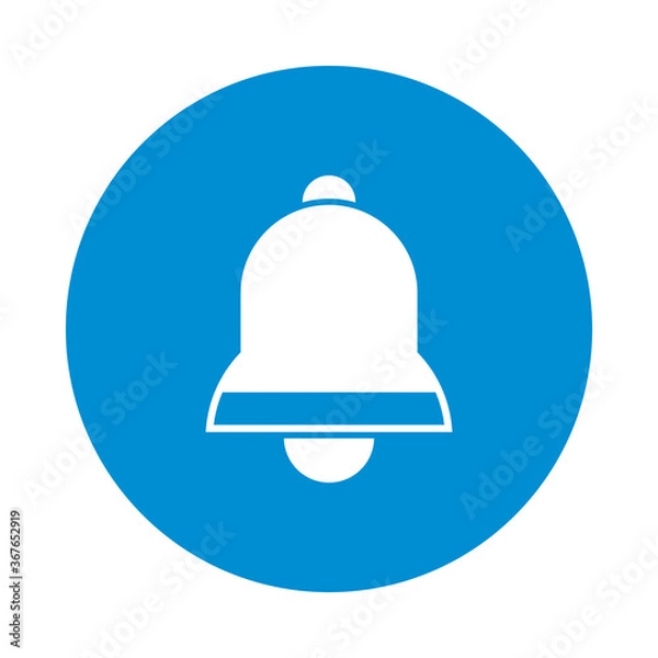 Fototapeta alarm bell icon, block style