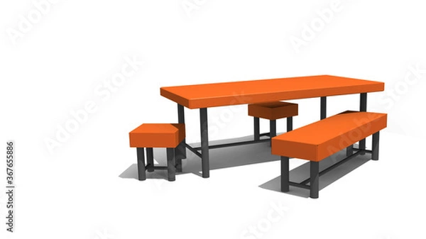 Obraz 3d rendering simple table and chair restaurant