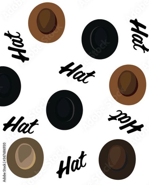 Fototapeta Vector fashion background of colorful hats