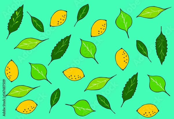 Fototapeta Vector illustration of tropical leaves. Leaves ecology pattern. Autumn graphics. Tree leaf. Seamless pattern 