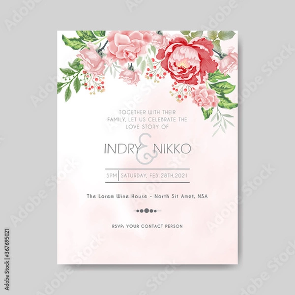 Obraz beautiful and elegant wedding invitation with floral concept