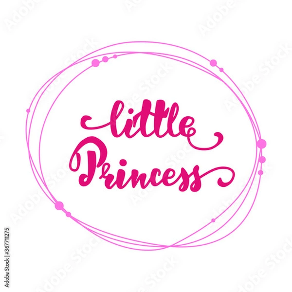 Fototapeta Vector lettering - Little Princess. Beautiful lettering for printing on clothes, cards, posters, badges, stickers. Vector illustration eps 