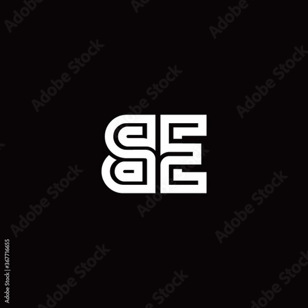 Fototapeta BE monogram logo with abstract line