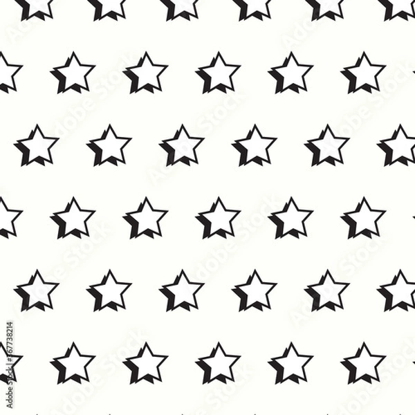 Obraz Seamless star pattern isolated on white background.