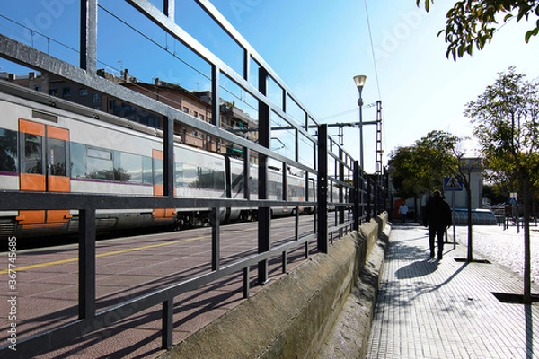 Obraz Train crossing the town