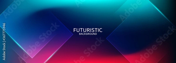 Fototapeta Abstract blue geometric shape futuristic background