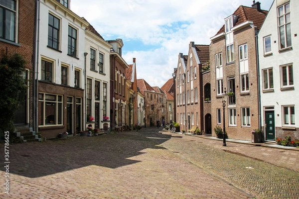 Obraz Deventer, Netherlands - July 11 2020: The ancient city center of Deventer, The Netherlands