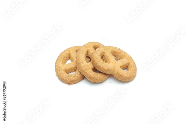 Fototapeta Cookie chocolate chip and Sugar cookie isolated on white background